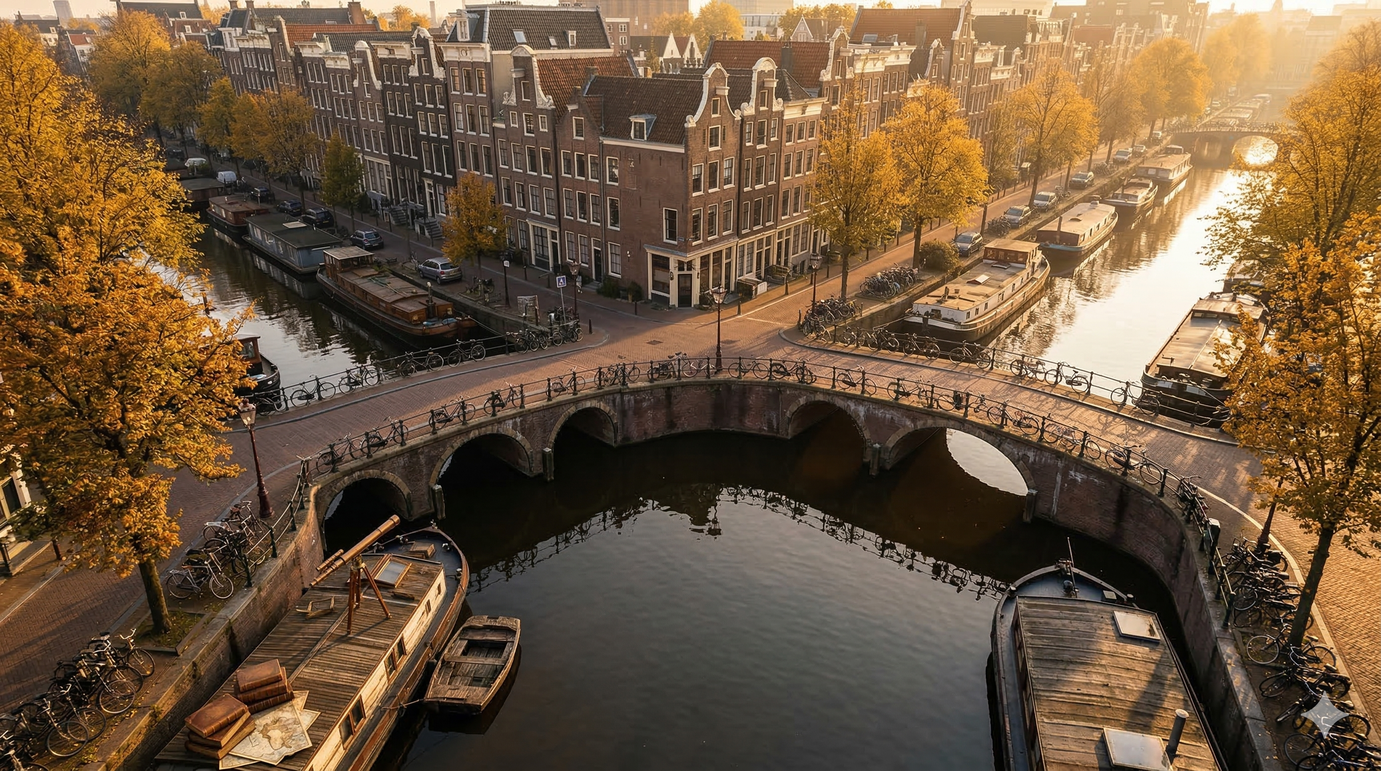 Amsterdam canal houses representing 50 years of Dutch cannabis culture